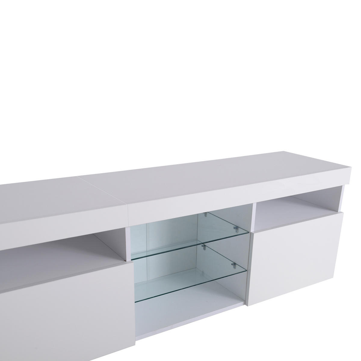 TV-ELEMENT mit LED 180 x 35 x 48 cm Weiß Hochglanz - Weiß, Holzwerkstoff (35/48/180cm) - Beauniv