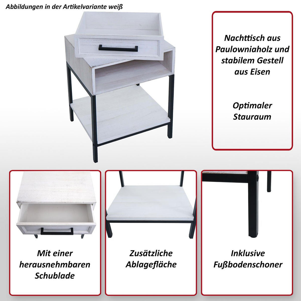 NACHTTISCH rechteckig Braun - Braun, Holz (43/59/36cm) - MCW