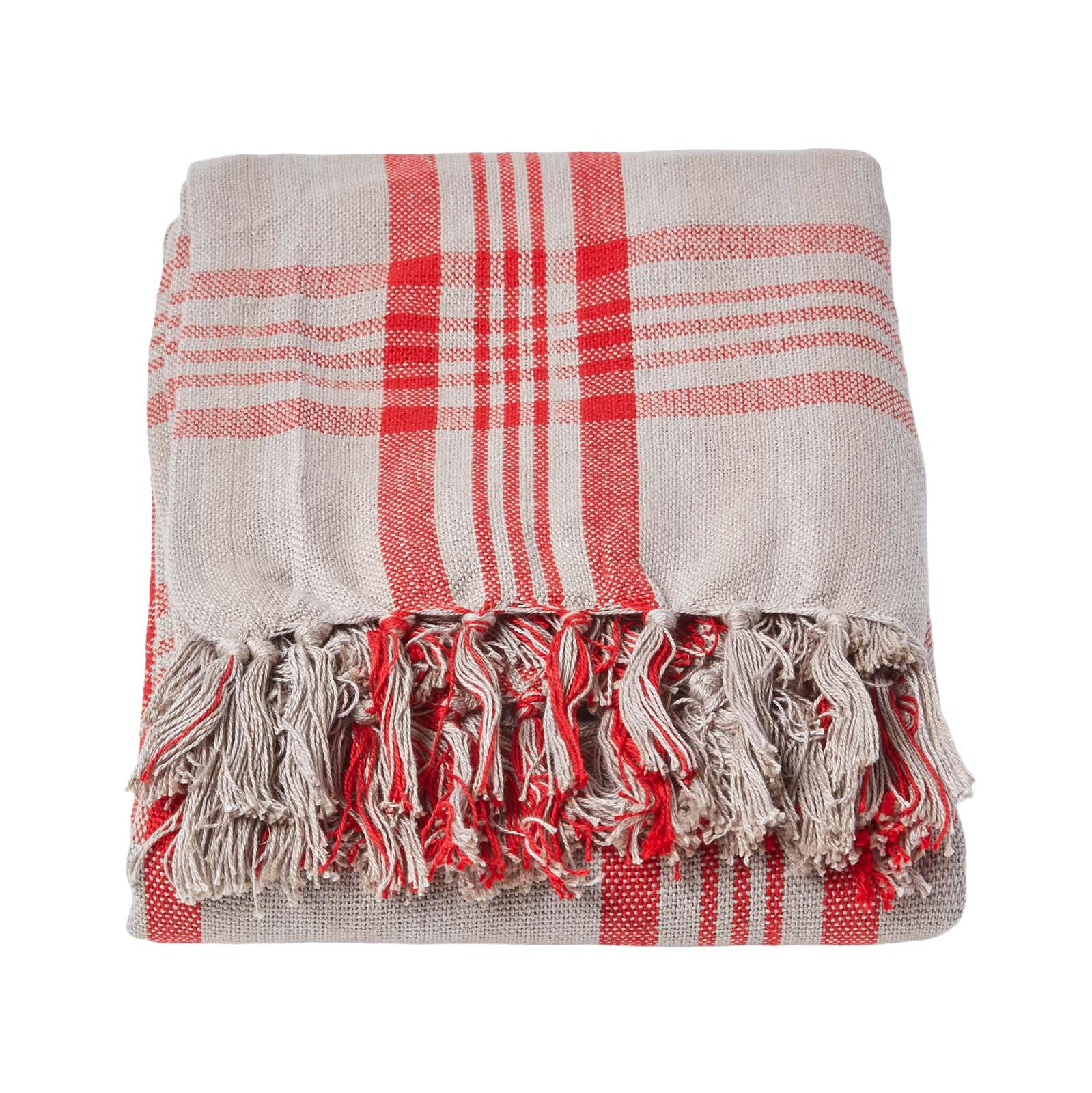 ÜBERWURF 225/255 cm, Schottenkaro, 100% Baumwolle - Dunkelrot, Textil (225/255cm) - Homescapes