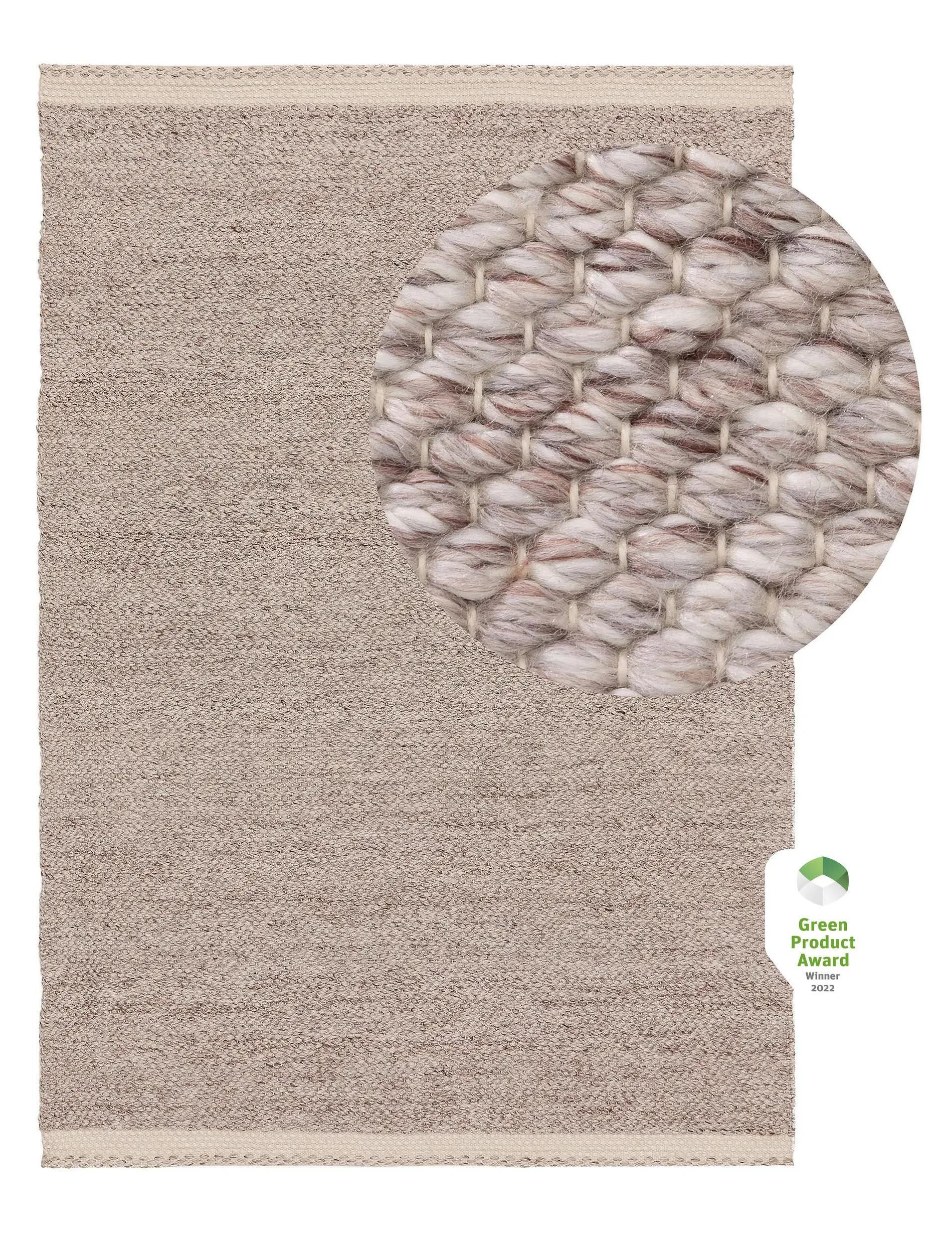 TEPPICH aus recyceltem Material Kiah Cream/Taupe 80x150 cm - Creme, Textil (80/150cm) - benuta Pure