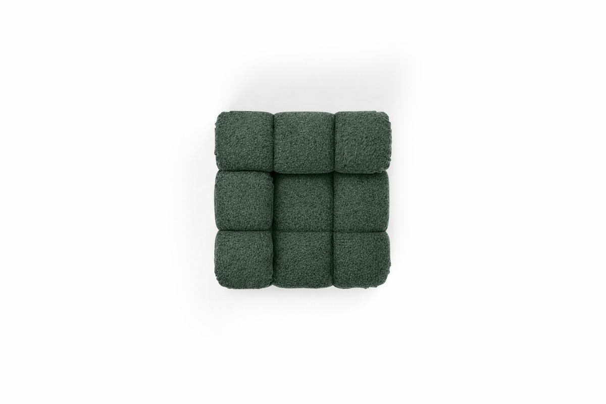 ECKMODUL, Für Modulares System, Stoff Abriamo, Dunkelgrün, Selia - Dunkelgrün, Holz (95/70/95cm) - Kaiser Möbel