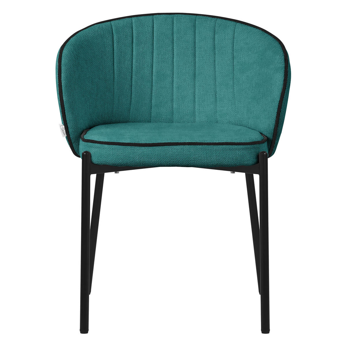 ESSZIMMERSTÜHLE 2er Set Petrol - Petrol/Schwarz, Textil/Metall (60/75/59cm) - ML-DESIGN