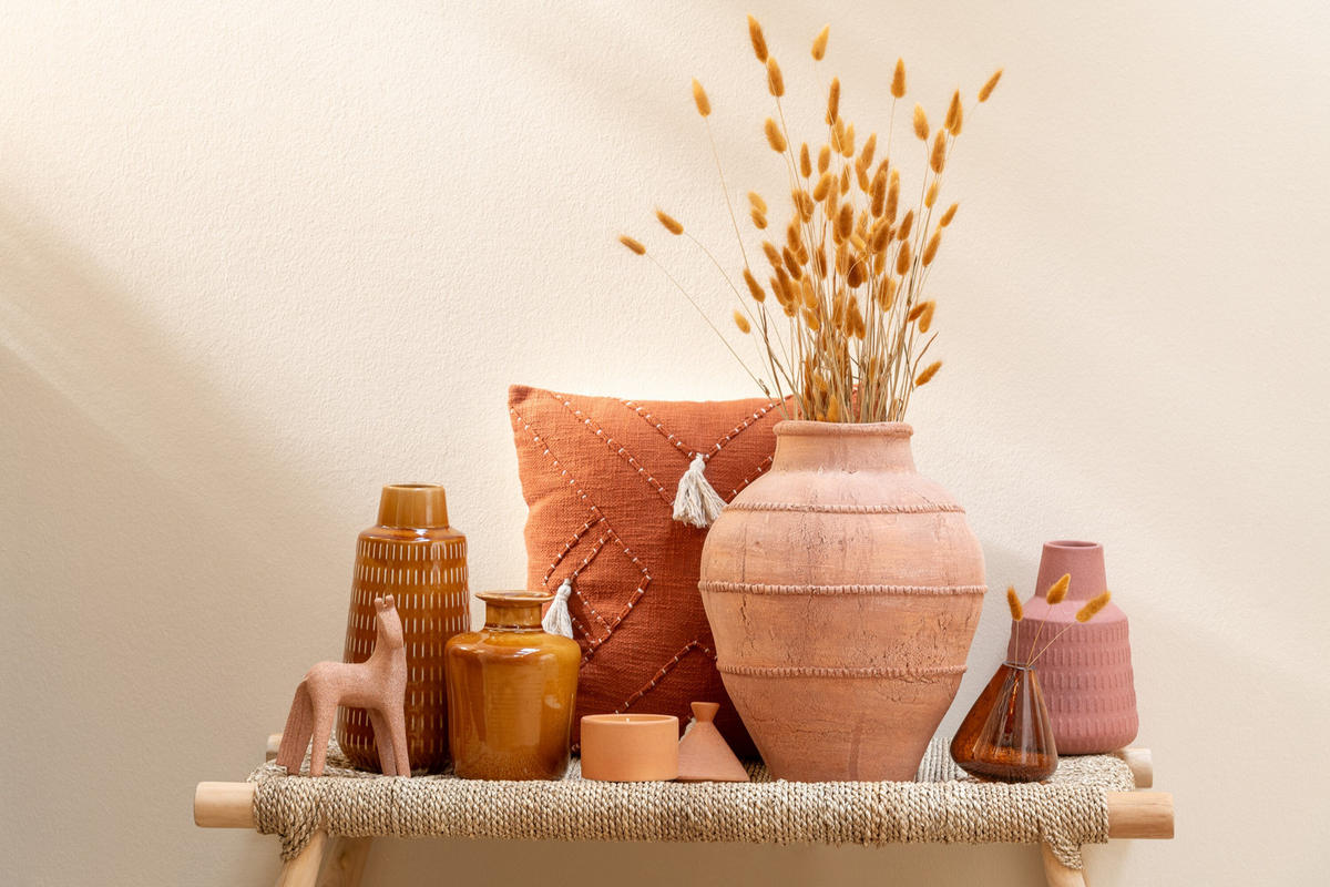 VASE KAI - Töpferei - Braun - Ø 21 cm - Braun, Keramik (38.5cm) - J-Line