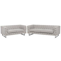 5-SITZER SOFA SET Polsterbezug Beige Vissland - Beige, Textil (215/71/87cm) - Beliani
