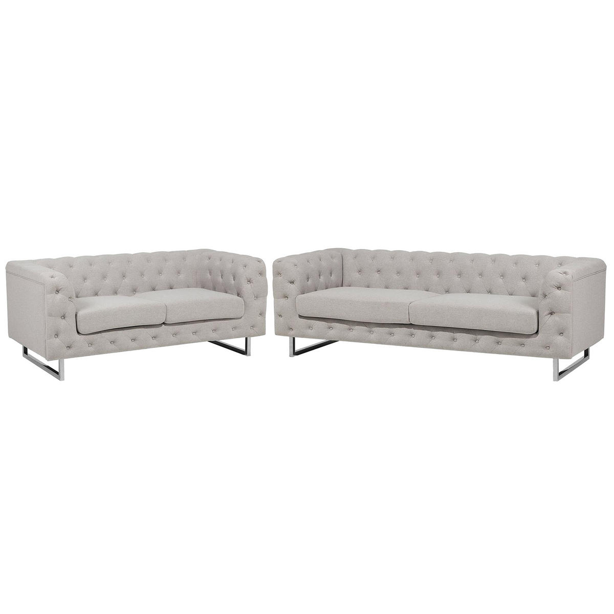 5-SITZER SOFA SET Polsterbezug Beige Vissland - Beige, Textil (215/71/87cm) - Beliani