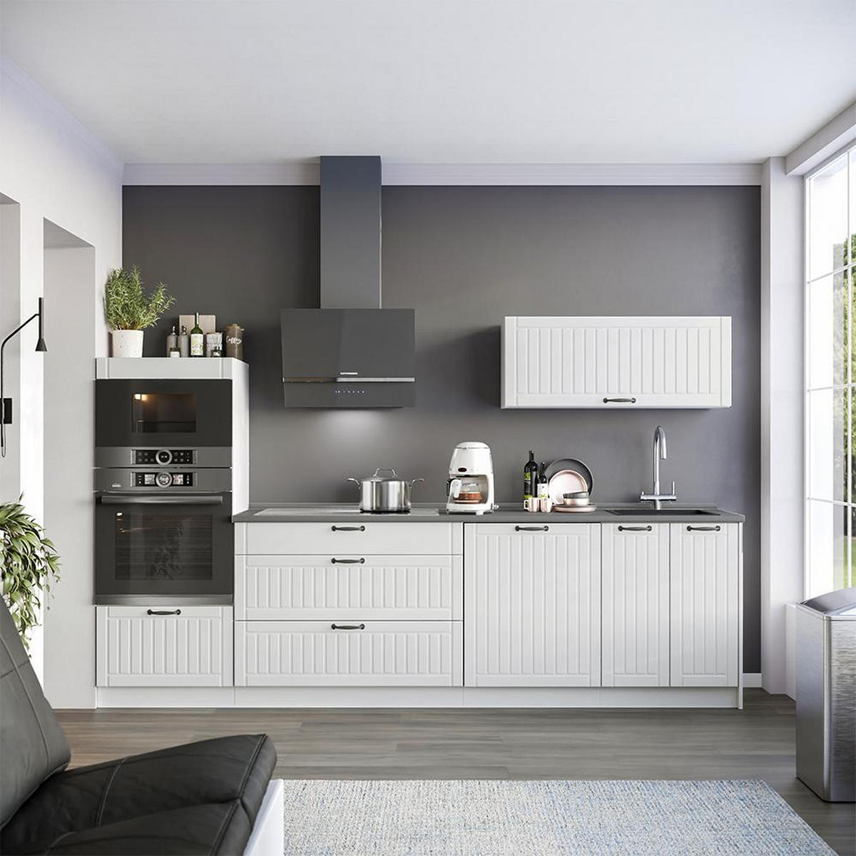 KÜCHENUNTERSCHRANK Fame-Line, Weiß Landhaus/Weiß, 100 cm ohne Arbeitsplatte - Weiß, Holzwerkstoff (100/82/51.6cm) - Vicco