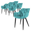 ESSZIMMERSTUHL Samt Petrol 6er Set - Blau, Metall (67/83/59cm) - ML-DESIGN
