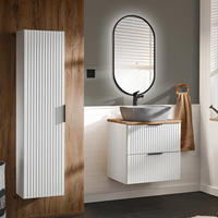 BADMÖBEL-SET 3-TLG. Adelaide-56 - Weiß, Holzwerkstoff (60/57/46cm) - Lomado