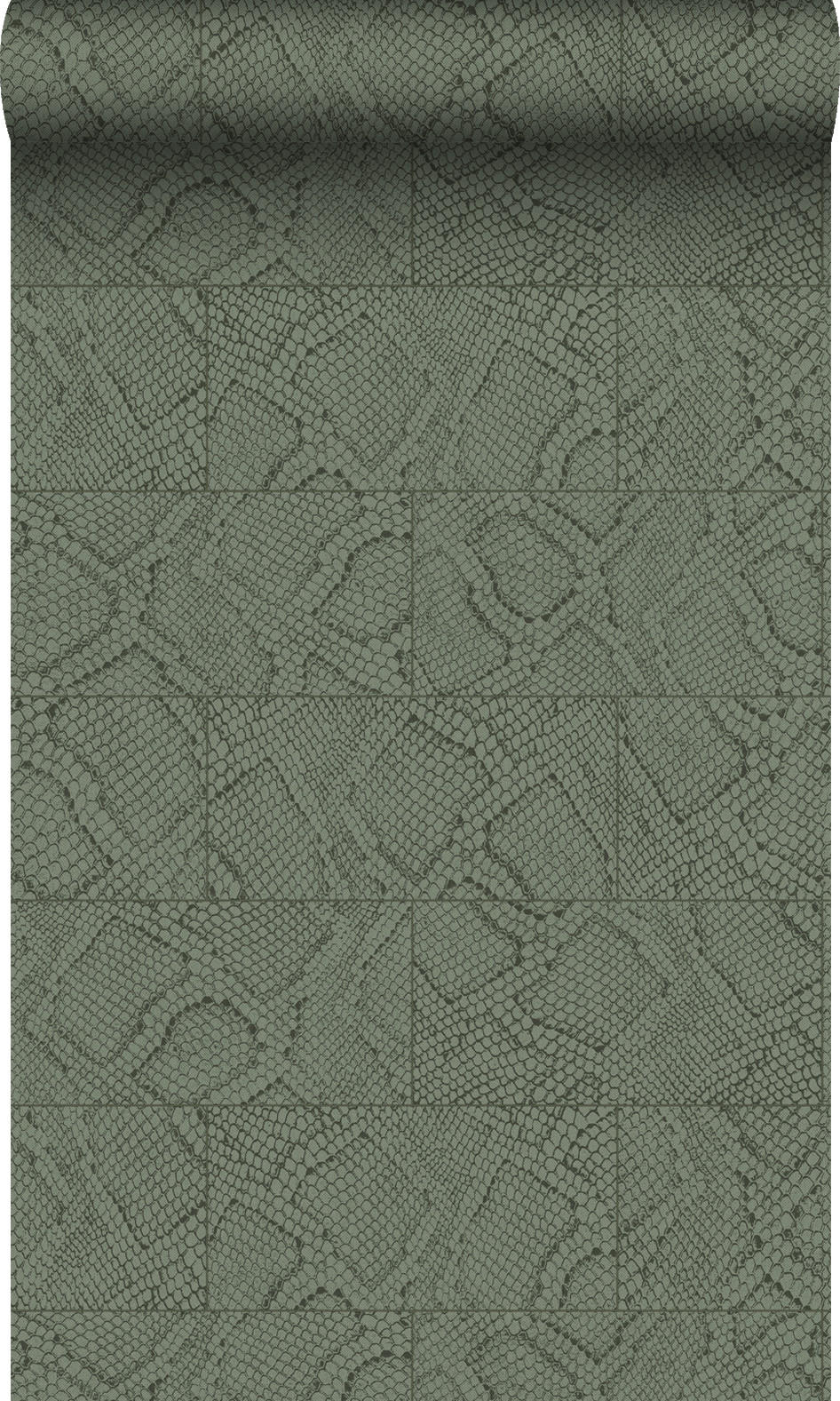 TAPETE Fliesenmuster mit Schlangenhaut-Motiv 53 cm x 10.05 m - Braun, Papier (53/1000cm) - Origin Wallcoverings