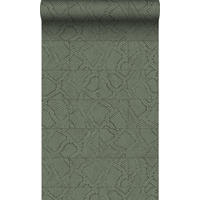 TAPETE Fliesenmuster mit Schlangenhaut-Motiv 53 cm x 10.05 m - Braun, Papier (53/1000cm) - Origin Wallcoverings