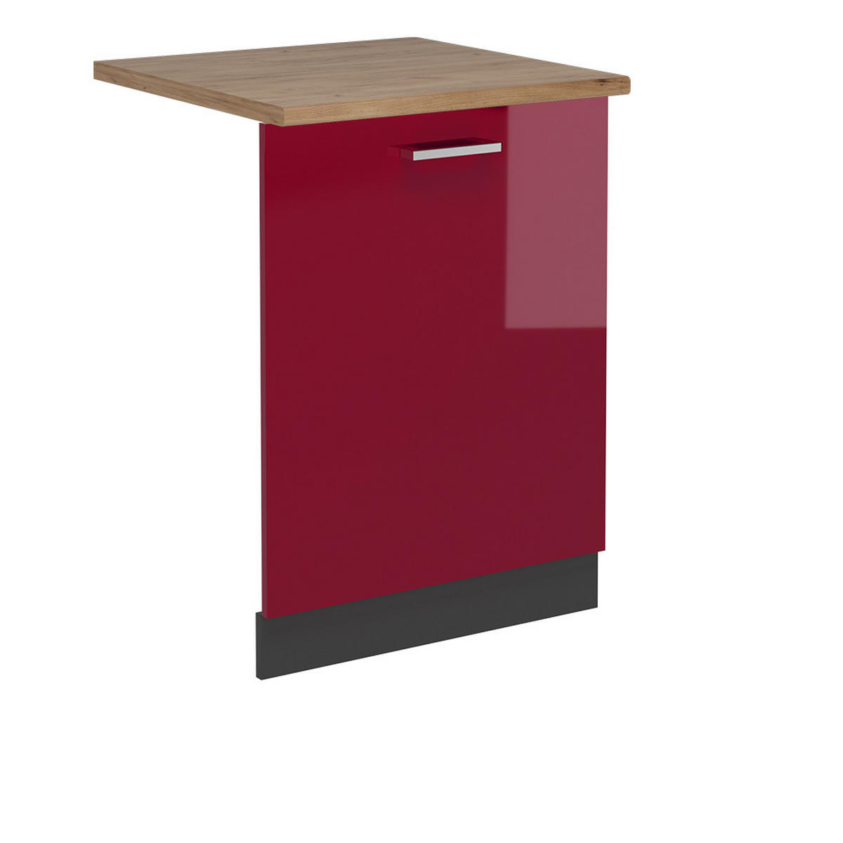 GESCHIRRSPÜLBLENDE R-Line Rot Hochglanz 60 cm , AP Eiche - Bordeaux/Anthrazit, Holzwerkstoff (60/81.8/1.6cm) - Vicco