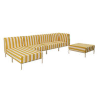 GARTENSOFA mit 5 Sitzplätzen, Gelb - Gelb, Textil - Oviala