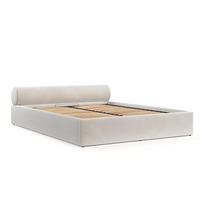 POLSTERBETT Solvo mit Stauraum 160/200 cm Creme im Paros Stoff - Creme/Schwarz, Holz/Holzwerkstoff (160/200cm) - AltaBeds