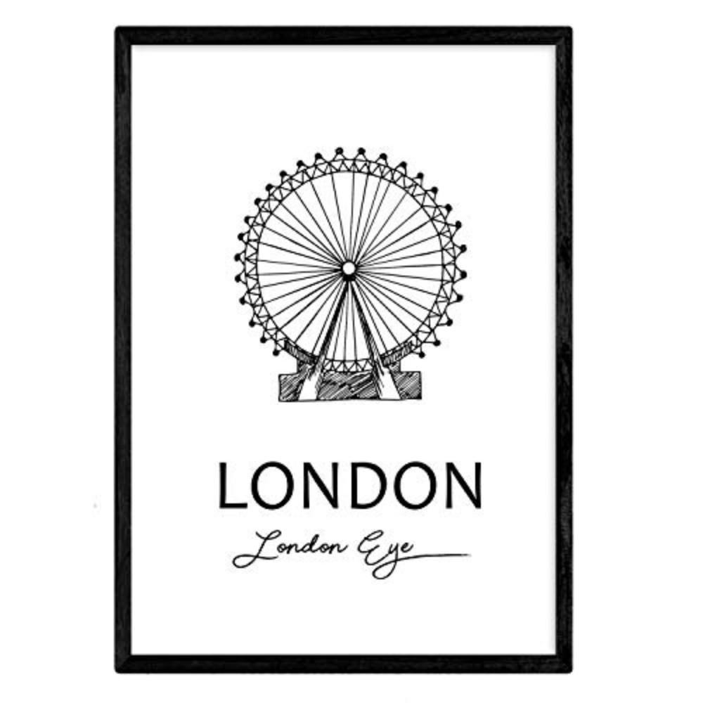POSTER Städte Denkmäler London London Eye A3 Rahmenlos - Klar, Papier (29.7/5/42cm) - Nacnic