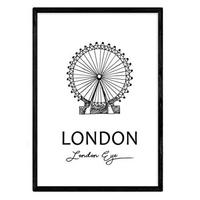 POSTER Städte Denkmäler London London Eye A3 Rahmenlos - Klar, Papier (29.7/5/42cm) - Nacnic