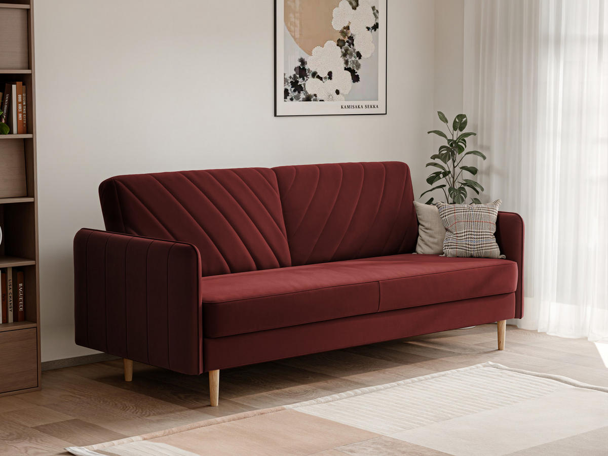 SCHLAFSOFA COLETTE mit Bettkasten Rot - Rot, Holzwerkstoff/Kunststoff (200/85/90cm) - Idohome