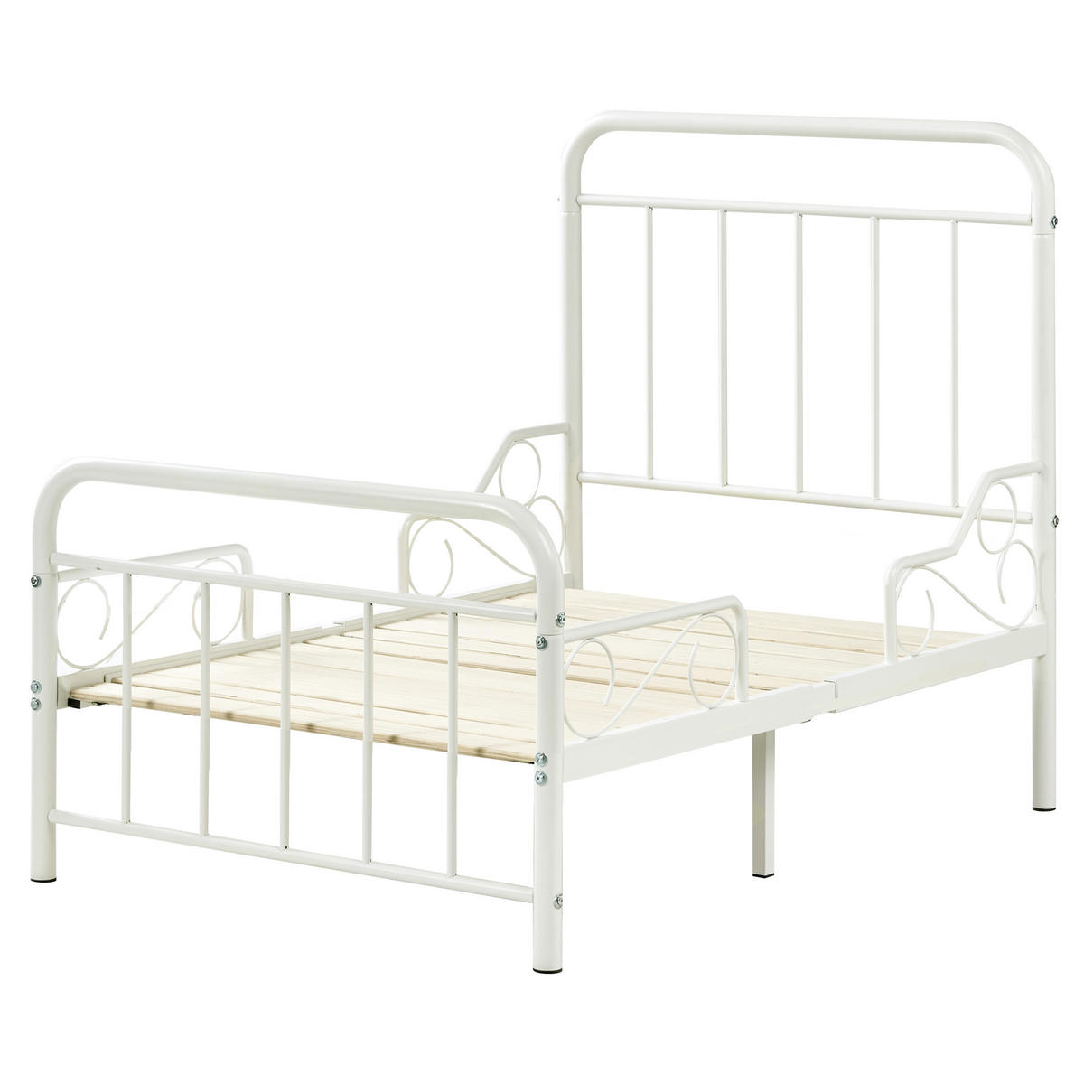 DĚTSKÁ POSTEL rostoucí Kov 90/200 cm Krémově bílá Anais - krémová, kov (90/200cm) - Beliani