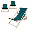 STRANDLIEGE 3er Set Dunkelgrün - Dunkelgrün, Holz (52/83/117cm) - ECD-Germany