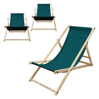 STRANDLIEGE 3er Set Dunkelgrün - Dunkelgrün, Holz (52/83/117cm) - ECD-Germany