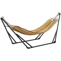 HÄNGEMATTENGESTELL DE-15271 2-in-1 klappbar mit Tasche Khaki - Mokka, Metall (263/89/100cm) - ComfortXL