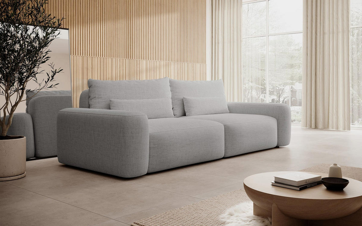 POHOVKA Carnos Šedá 3-místná - šedá/černá, textil/plast (257/82/105cm) - Selsey