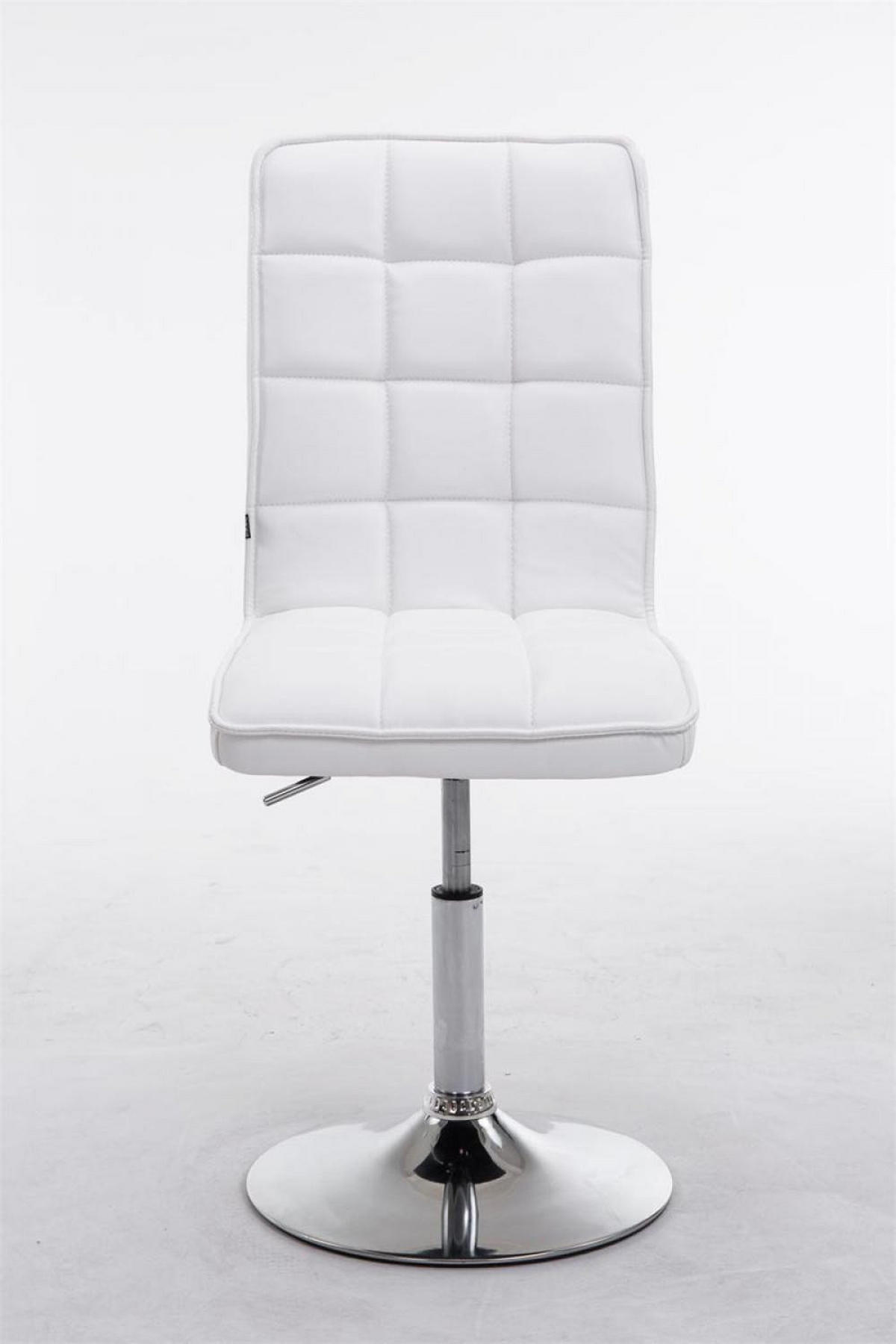DREHSTUHL Lederlook weiß - Chromfarben/Weiß, Textil/Metall (43/90/59cm) - CLP