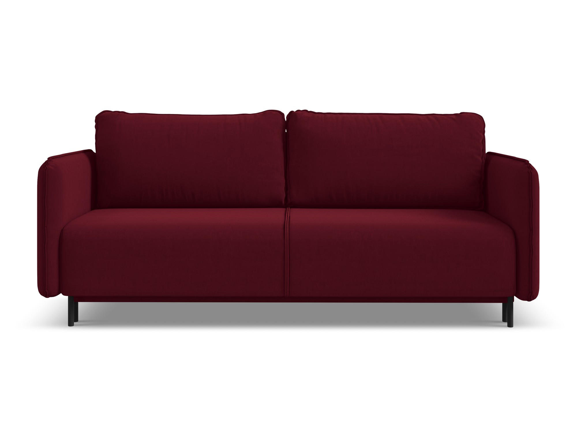 3-SITZER SOFA mit Schlaffunktion Samt Stoff Rot - Bordeaux/Rot, Holz/Textil (226/90/92cm) - Makamii