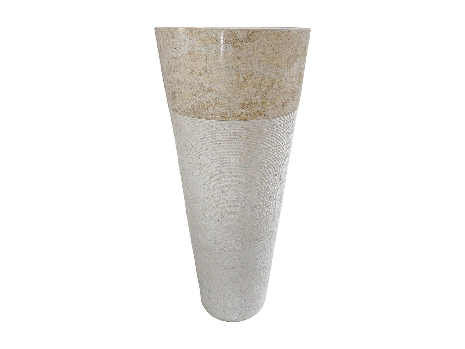 STANDWASCHBECKEN - Marmor - Cremefarben - LANTA - Creme, Stein (40/90/40cm) - Vente-Unique