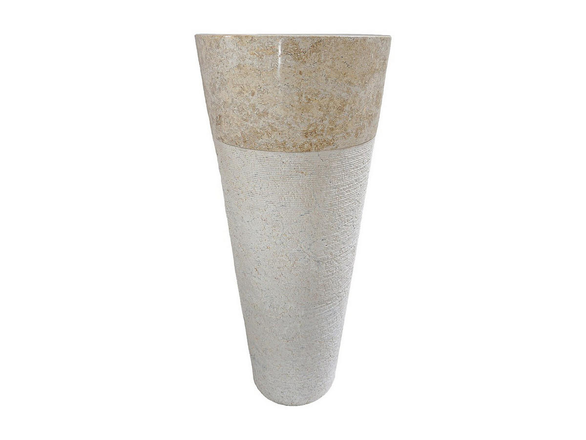 STANDWASCHBECKEN - Marmor - Cremefarben - LANTA - Creme, Stein (40/90/40cm) - Vente-Unique