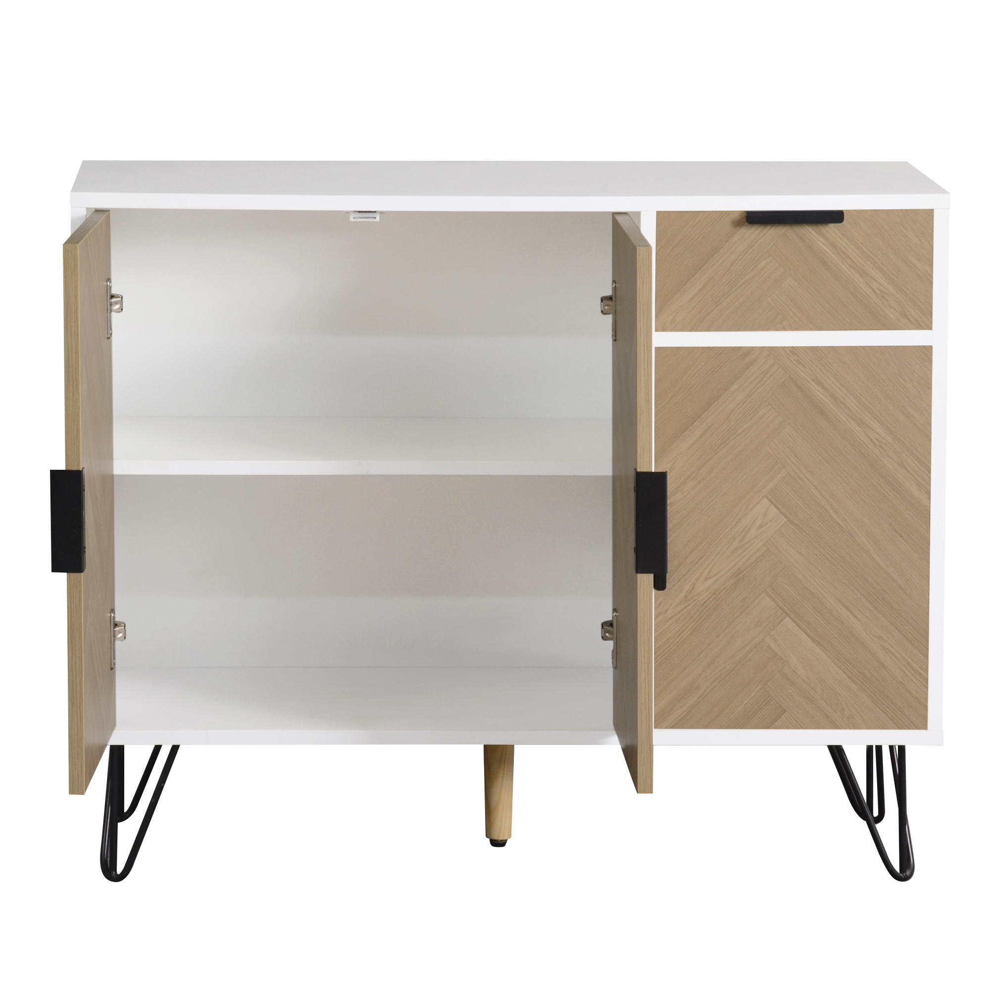 SIDEBOARD 90x30x71,5 cm, modernes Design, Weiß - Weiß, Holz (90/71/30cm)