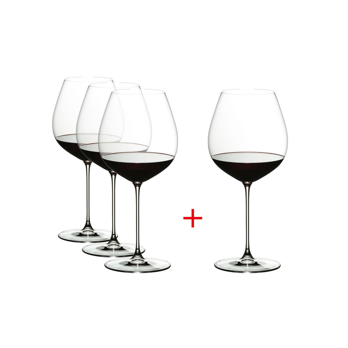 ROTWEINGLAS Veritas Old World Pinot Noir, 4er Set, Kristallglas - Transparent, Glas (0.74L) - Riedel