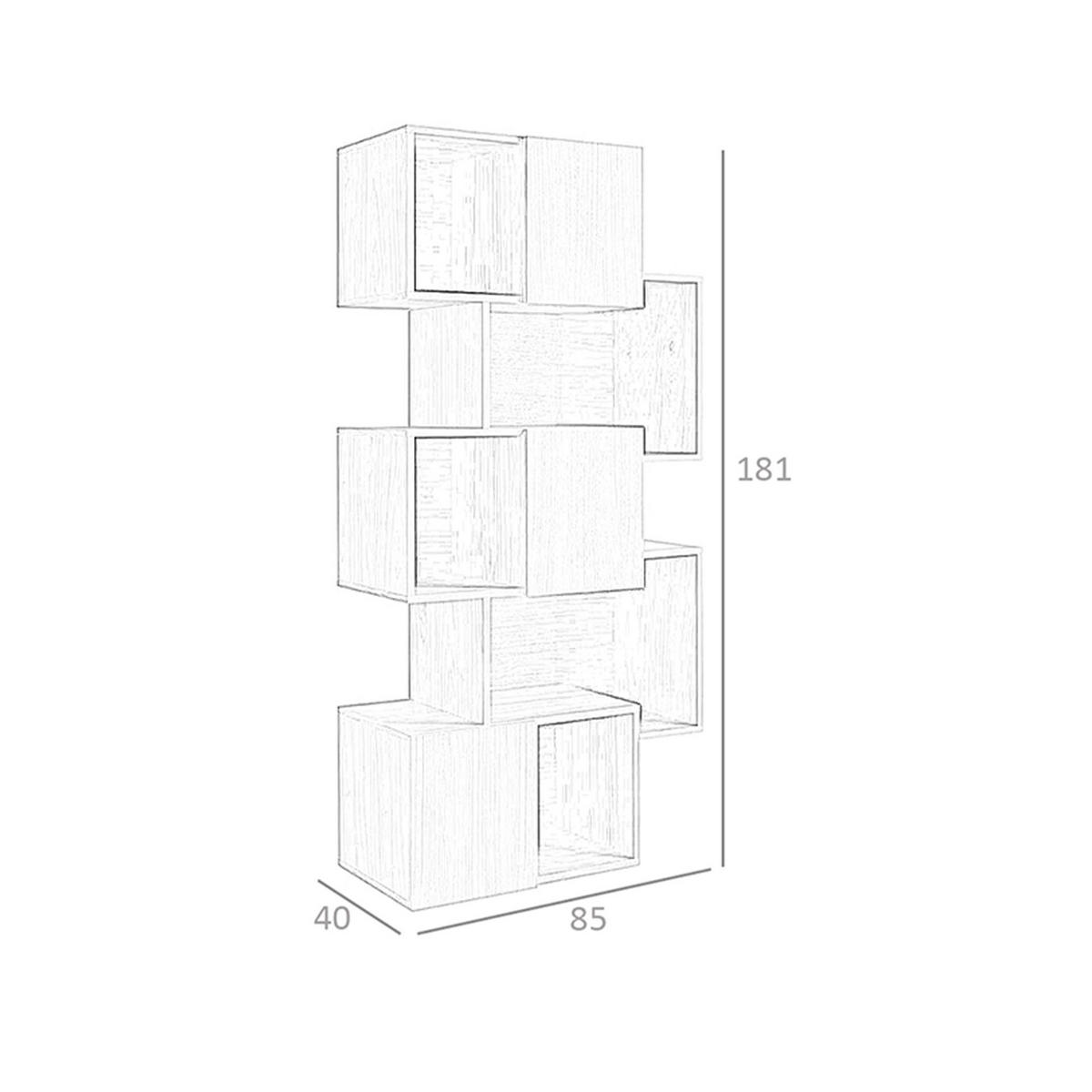 REGAL Walnussholzregal mit Türen 85/40/181 cm - Walnussfarben, Holz (85/181/40cm) - ANGEL CERDA