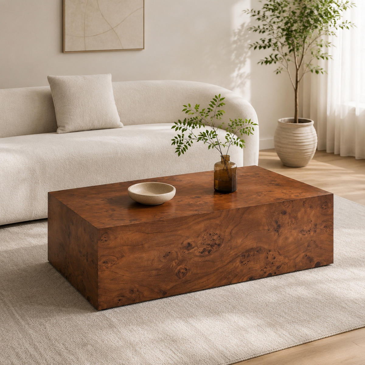 COUCHTISCH DE-37342 mit Holzoptik und stabiler Konstruktion Naturholz - Walnussfarben, Holzwerkstoff (90/50/30cm) - ComfortXL
