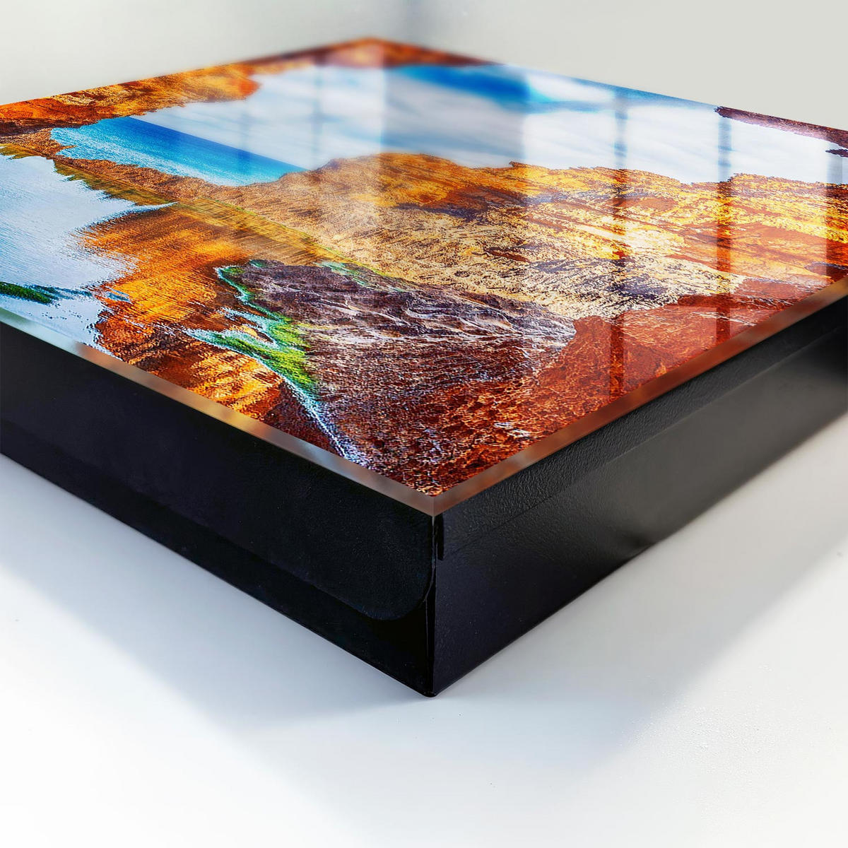 SCHLÜSSELBOX Schwarz 30x30 cm- Türöffnung nach rechts - Sonnenküste - Orange, Metall (30/30/5cm) - TULUP