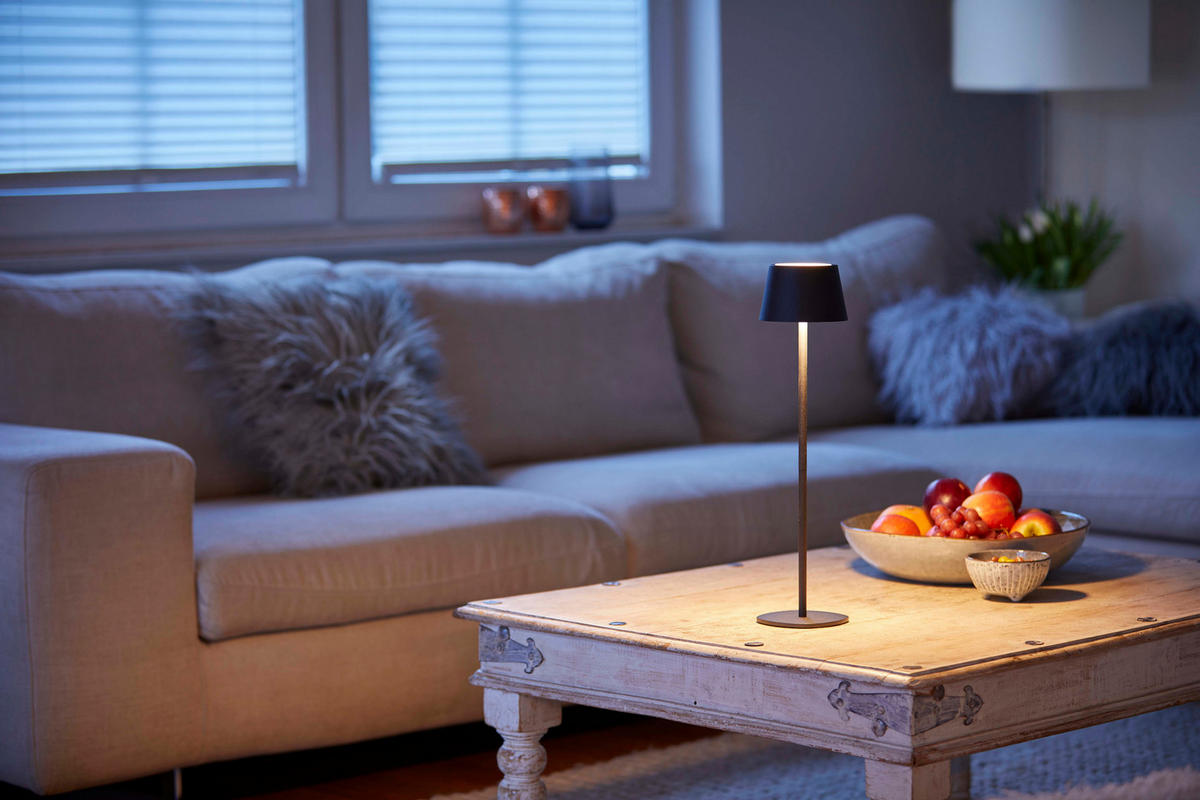 LED Tischlampe 3 in 1 Schwarz max. 45cm hoch - Schwarz, Metall (11/11/45cm) - Northpoint