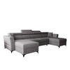 WOHNLANDSCHAFT Ribella Grau 345/180/100 cm mit Schlaffunktion - Hellgrau/Schwarz, Textil/Metall (345/100/180cm) - AX Living