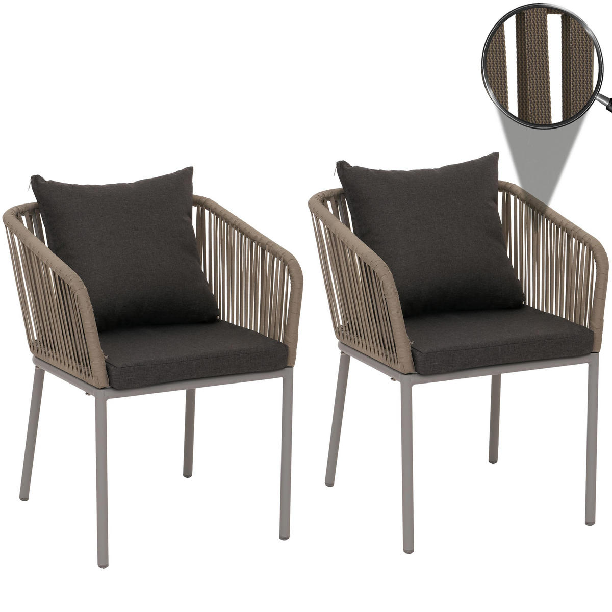 GARTENSTUHL grau, dunkelgrau - Dunkelgrau/Grau, Textil (55/75/55cm) - MCW