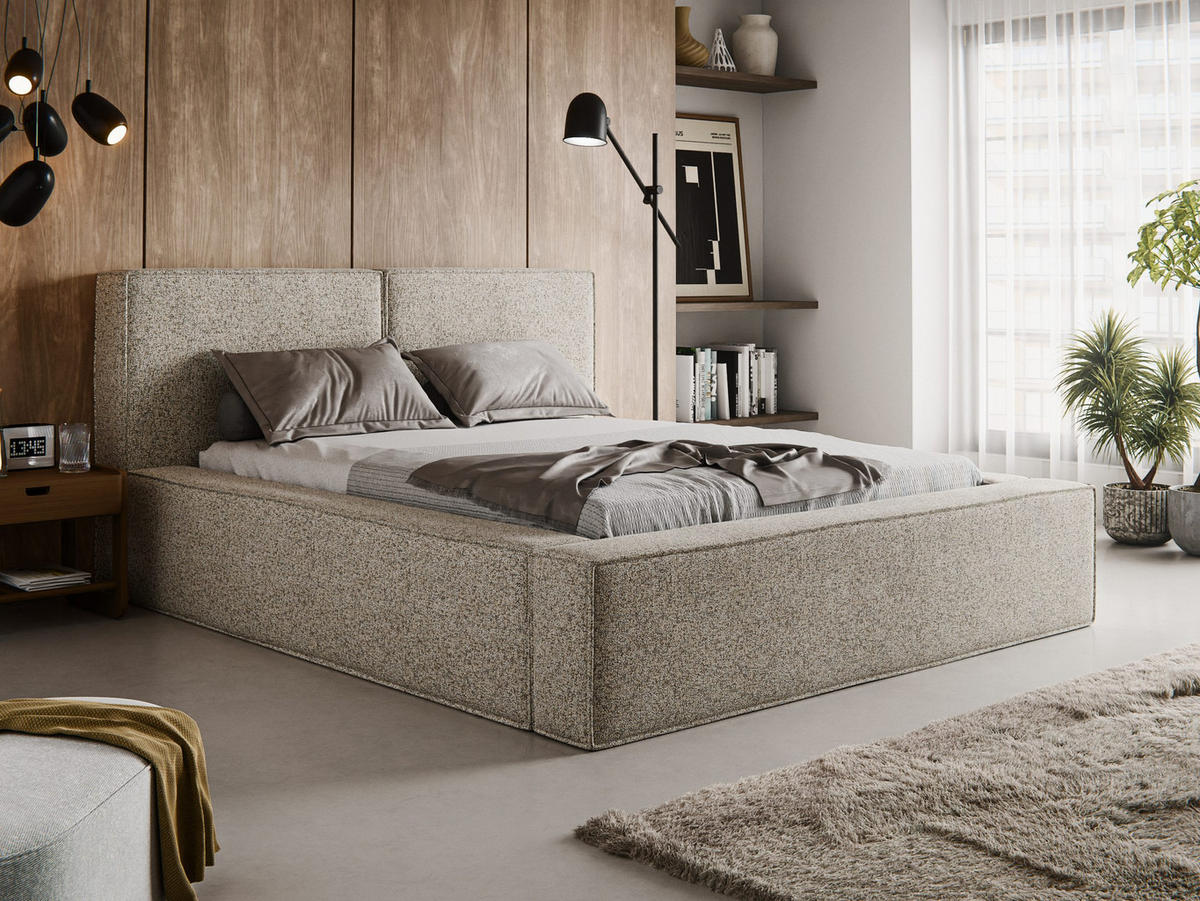 POLSTERBETT Lesti 180x200 cm, Beige - Beige, Textil (180/200cm) - Fedve
