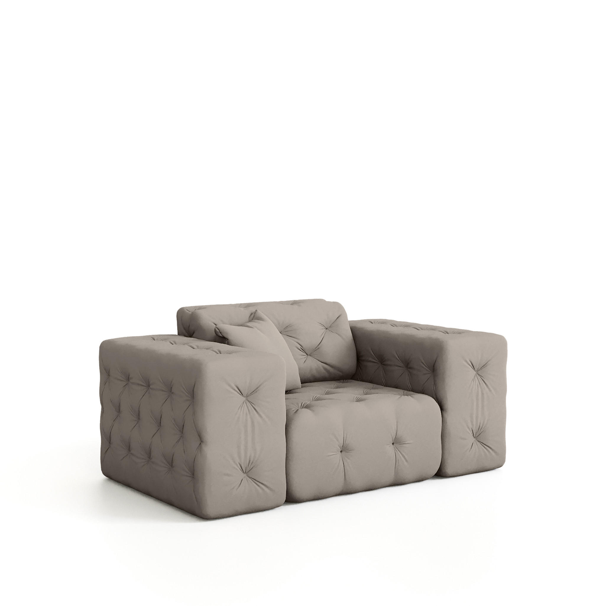 SESSEL Chantal - Creme, Holzwerkstoff/Textil (121/78/96cm) - Fun Möbel