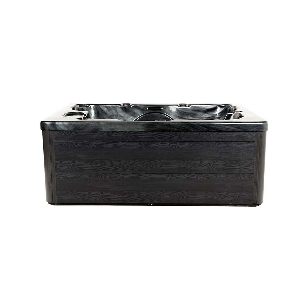 OUTDOOR Whirlpool BLACK MARBLE PURE - 210 x 160 cm für 3 Personen - Schwarz, Kunststoff (160/80/210cm) - Home Deluxe