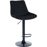 BARHOCKER Toni Stoff 91-112x49,5x50 cm schwarz - Schwarz, Textil (49.5/91/50cm) - furnicato