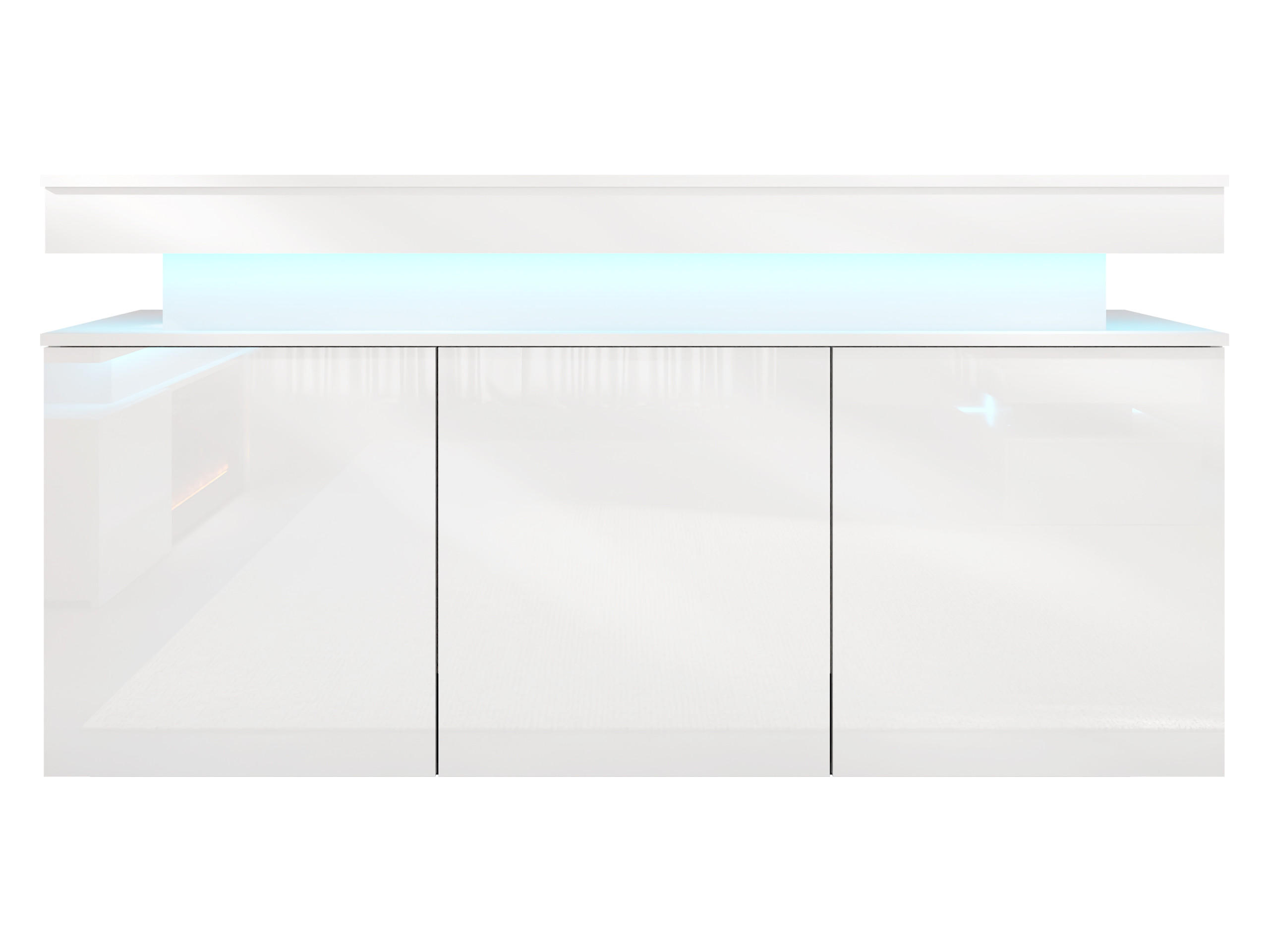 COMODĂ Glossa 3D 160 - alb, material plastic/compozit lemnos (160/83/39cm) - MIRJAN24
