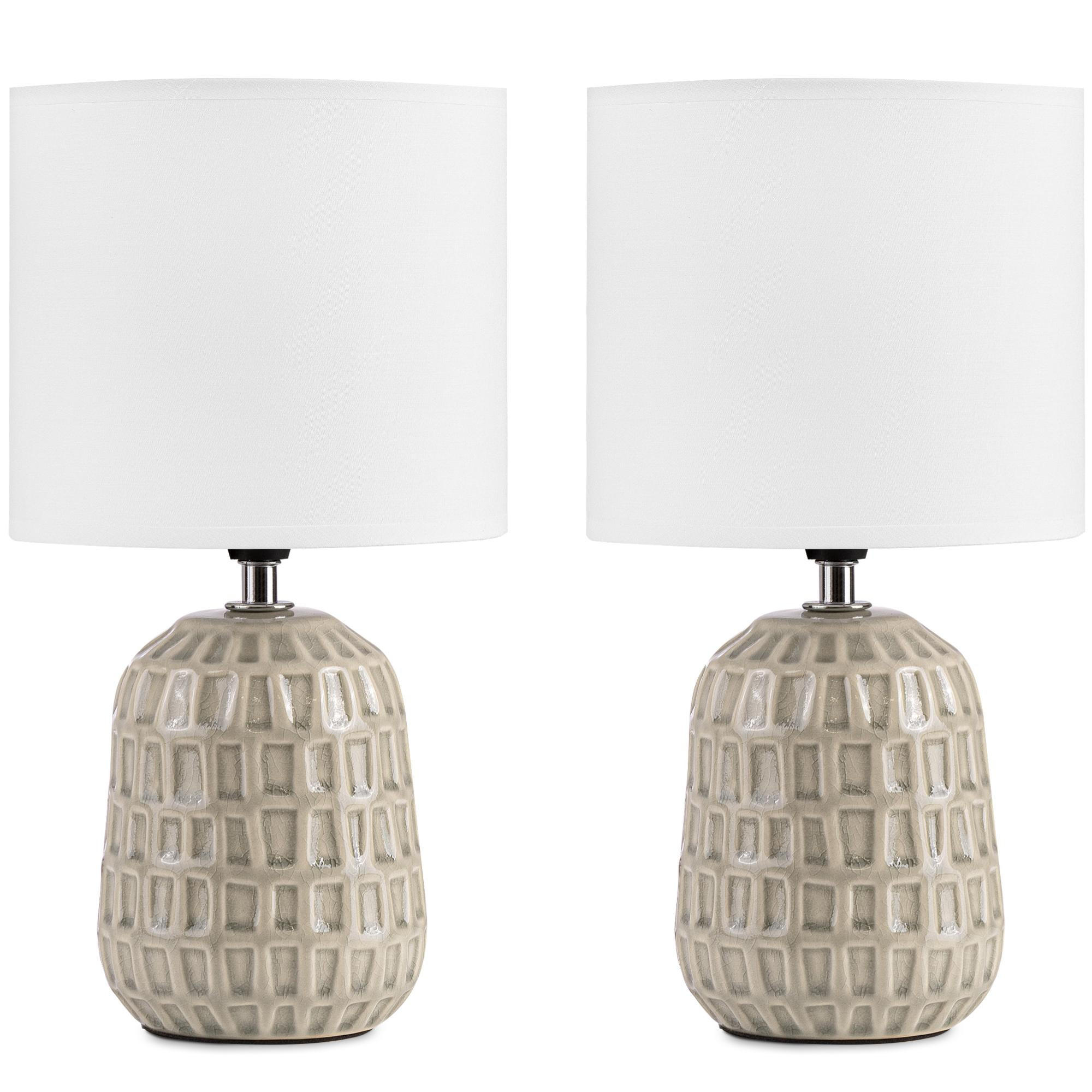 TISCHLAMPE STANDI 2-er Set, Creme - Creme, Keramik/Textil (17/17/32cm) - KONSIMO®