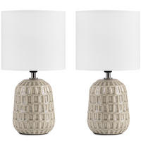 TISCHLAMPE STANDI 2-er Set, Creme - Creme, Keramik/Textil (17/17/32cm) - KONSIMO®