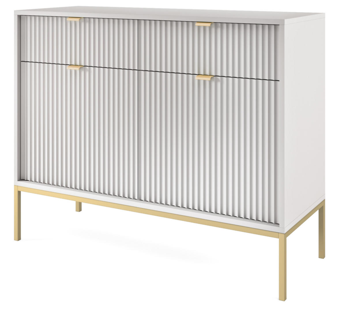 SIDEBOARD Vellore Grau mit goldenen Metallbeinen 104 cm - Goldfarben/Grau, Holzwerkstoff/Metall (104/83/39cm) - Selsey