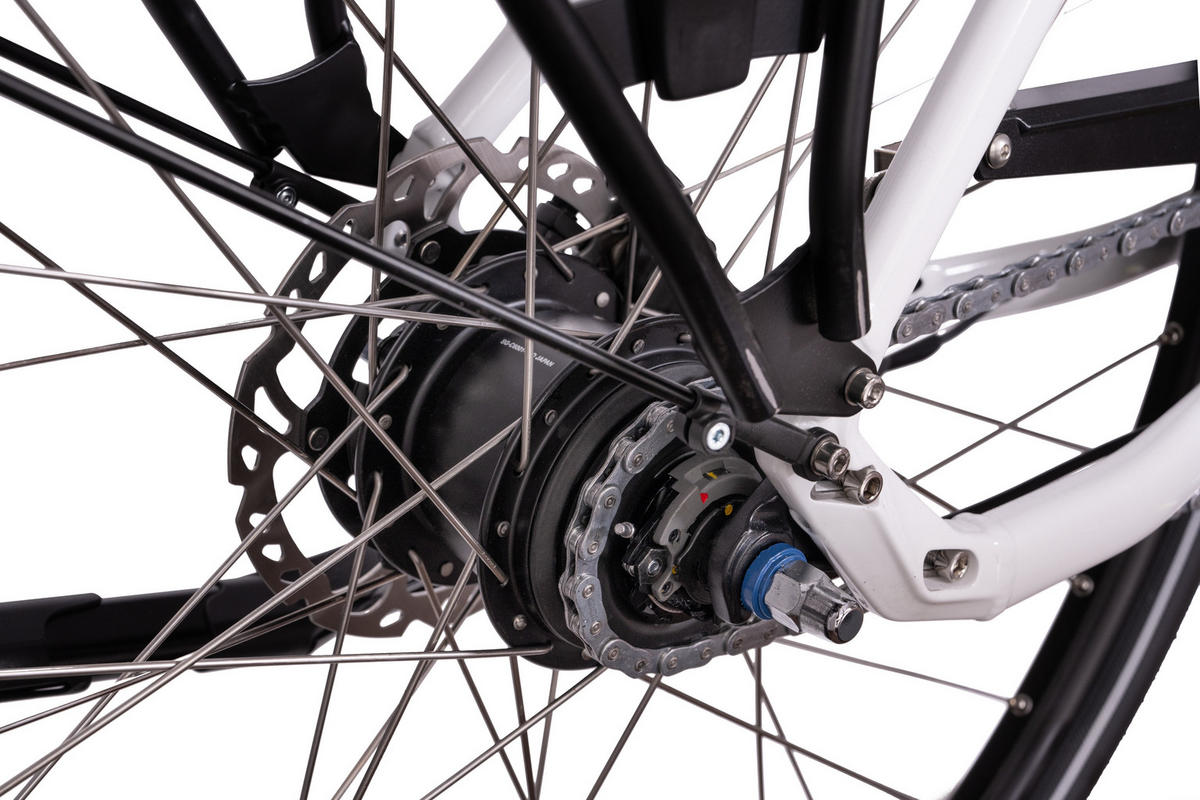 E-CITY Wave E-Bike 400 8 Gang 28 Zoll Gr: 50cm & 55cm - Weiß, Metall (50cm) - Hawk Bikes