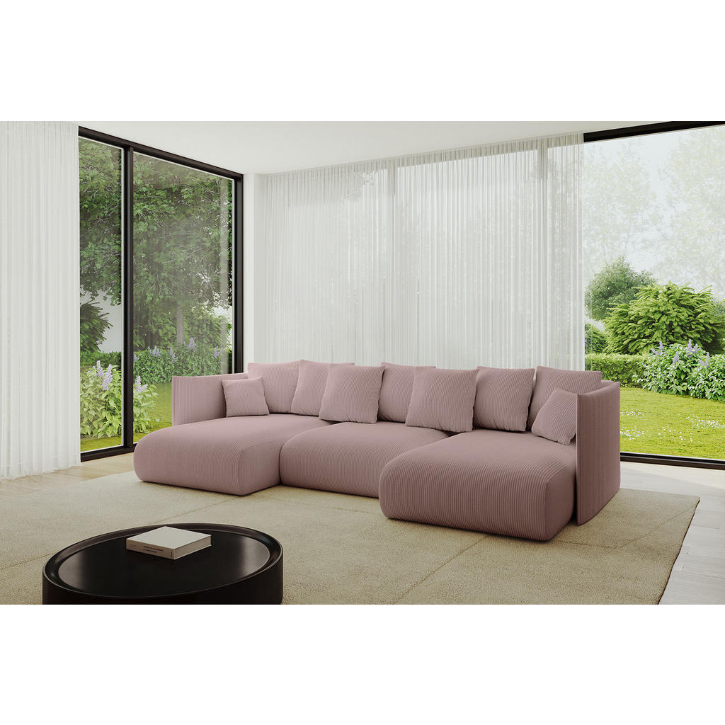 Thumbnail - Altdecor Wohnlandschaft, Rosa, Textil, 6-Sitzer, U-Form, 304x90x165 cm, Wohnzimmer, Sofas & Couches, Wohnlandschaften, W...