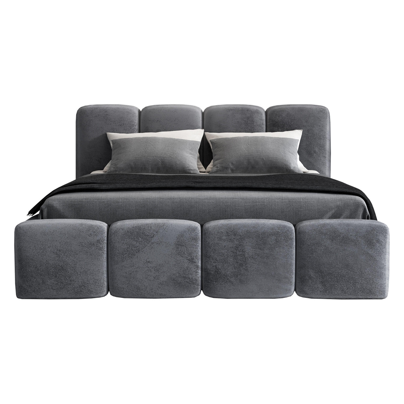 POLSTERBETT DONA 180x200 Dunkelgrau - Dunkelgrau, Textil (180/200cm) - A&J MöbelLand