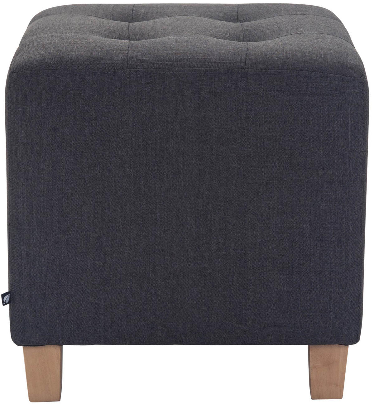 SITZWÜRFEL eckig 45/45/46 cm Stoff dunkelgrau - Dunkelgrau/Naturfarben, Holz/Textil (45/46/45cm) - CLP