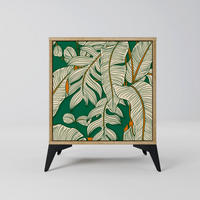 SIDEBOARD VERDANT PLEASURES, Eichefarben, 57,5x42x70,5 cm, Schwarze Metall-Sternfüße - Eichefarben/Multicolor, Holzwerkstoff/Metall (57.5/70.5/42cm) - SpaceRebels